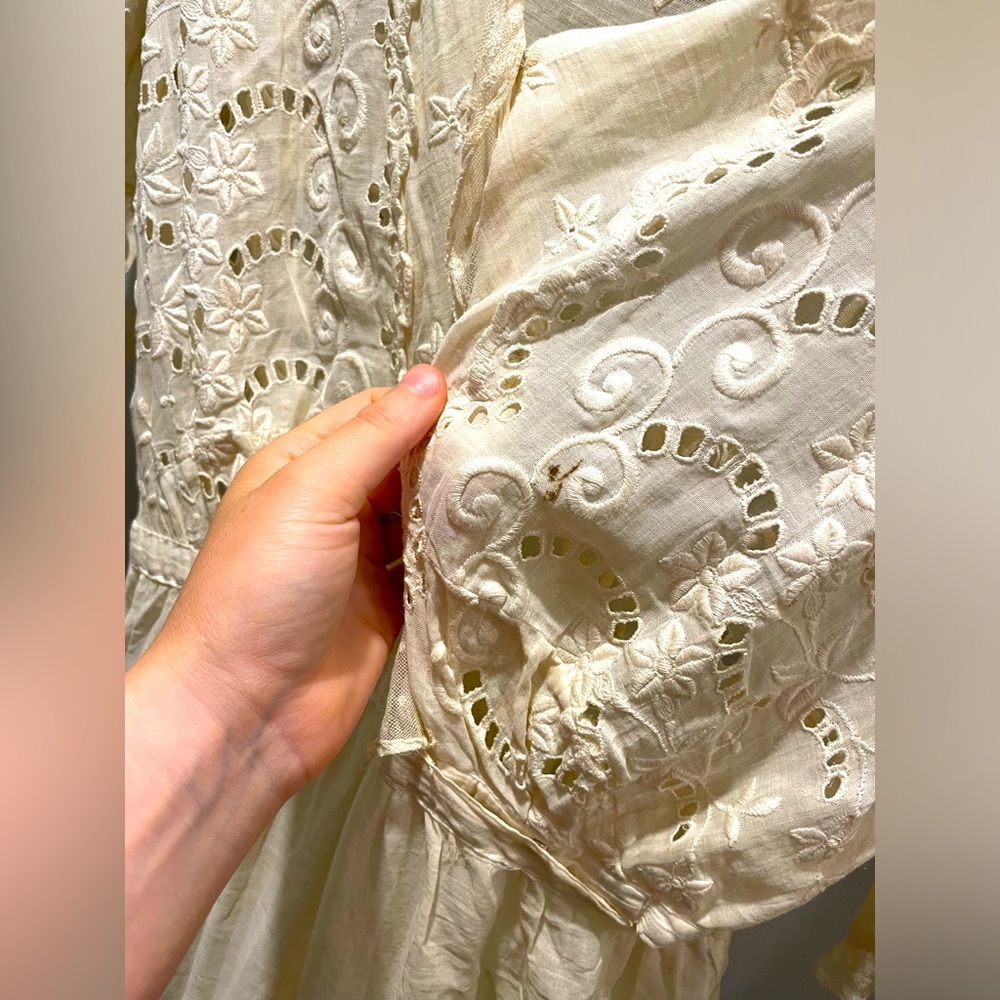 Victorian Edwardian 1870s Antique Floral Prairie Dress - Picture 7 of 12